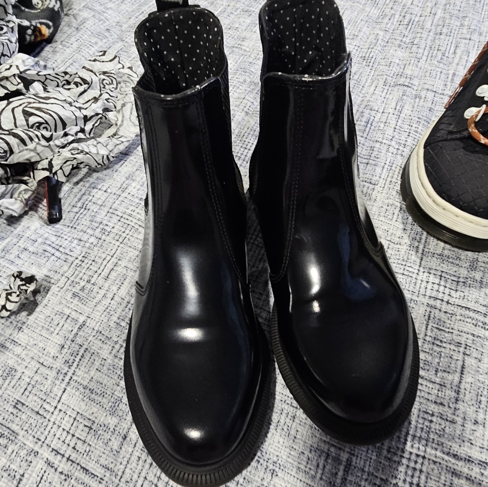 Dr. Martens Black and White Ankle Boots
